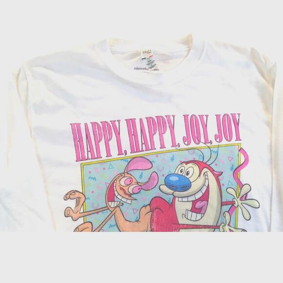 Ren and Stimpy Happy Joy Shirt Long Sleeve Size Small NWT - Picture 3 of 3